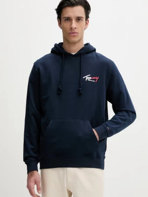 Obrázek produktu Tommy Jeans mikina s kapucí pánská bavlněná námořnická modř