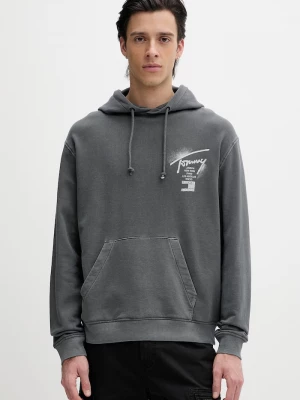 Obrázek produktu Tommy Jeans mikina s kapucí pánská bavlněná šedá