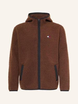 Obrázek produktu Tommy Jeans Plyšová Bunda tmavě hnědá / tmavě červená / černá