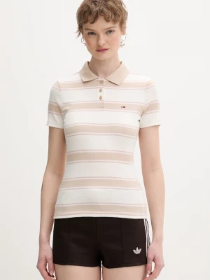 Obrázek produktu Tommy Jeans polo dámské bavlněné s elastanem béžová