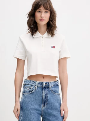 Obrázek produktu Tommy Jeans polo dámské bavlněné s elastanem béžová