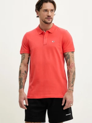 Obrázek produktu Tommy Jeans polo pánské bavlněné oranžová