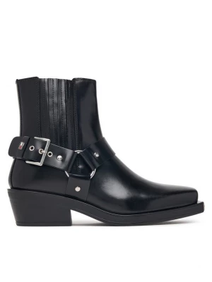 Obrázek produktu Tommy Jeans Polokozačky Tjw Buckle Leather Cowboy Boots EN0EN03143 Černá