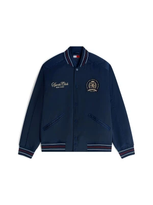 Obrázek produktu Tommy Jeans Přechodná bunda 'Crest Patch Relaxed Bomber' námořnická modř / mokka / červená třešeň / bílá