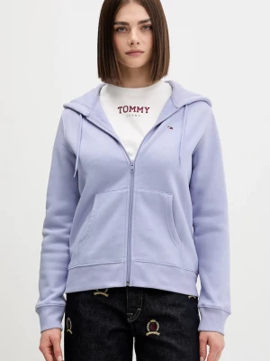 Obrázek produktu Tommy Jeans rozepínací mikina dámská s bavlnou fialová