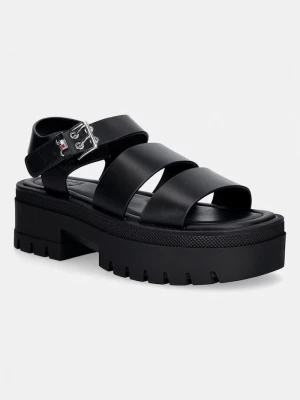 Obrázek produktu Tommy Jeans sandály dámské kožené TJW STRAPS LEATHER MAX SANDAL černá