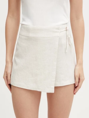 Obrázek produktu Tommy Jeans sukňové šortky dámské se lnem béžová