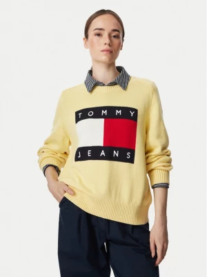 Obrázek produktu Tommy Jeans Svetr Flag DW0DW23450 Světle žlutá Regular Fit
