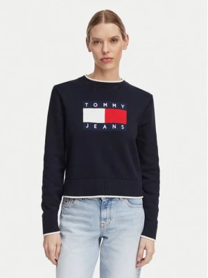 Obrázek produktu Tommy Jeans Svetr Intarsia Flag Badge DW0DW22316 Tmavomodrá Relaxed Fit