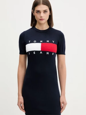 Obrázek produktu Tommy Jeans svetrové šaty bavlněné námořnická modř