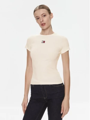Obrázek produktu Tommy Jeans T-Shirt Badge DW0DW17881 Krémová Slim Fit