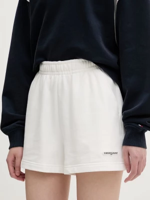 Obrázek produktu Tommy Jeans teplákové šortky dámské bavlněné bílá