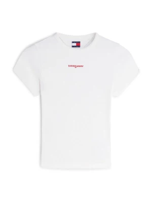 Obrázek produktu Tommy Jeans Tričko 'Logo Slim' červená / bílá