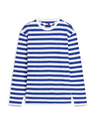Obrázek produktu Tommy Jeans Tričko 'Tommy Flag Stripe Long Sleeve' kobaltová modř / bílá