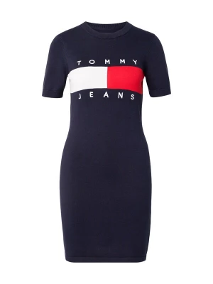 Obrázek produktu Tommy Jeans Úpletové šaty 'Tommy Flag Slim Mini' marine modrá / červená / bílá