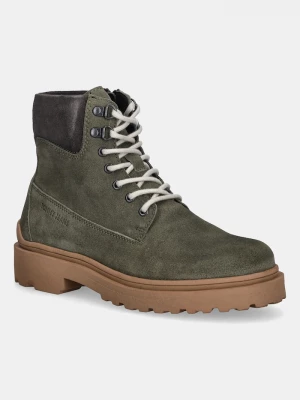 Obrázek produktu Tommy Jeans Vysoké kožené boty Tommy Jeans TJM LACE UP BOOT SUEDE zelená
