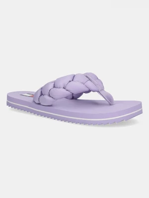 Obrázek produktu Tommy Jeans žabky dámské BRAIDED THONG BEACH SANDAL fialová