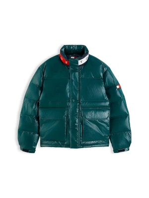 Obrázek produktu Tommy Jeans Zimní bunda tmavě zelená / červená / bílá