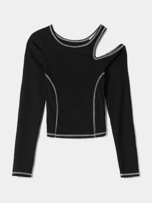 Obrázek produktu Top s dlouhým rukávem Bershka černá
