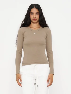 Obrázek produktu Top s dlouhým rukávem Off White světle hnědošedá