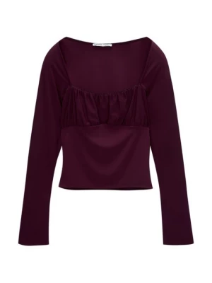 Obrázek produktu Top s dlouhým rukávem PULL&BEAR tmavě fialová