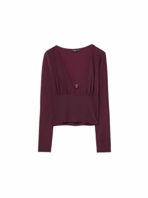 Obrázek produktu Top s dlouhým rukávem Stradivarius bordeaux