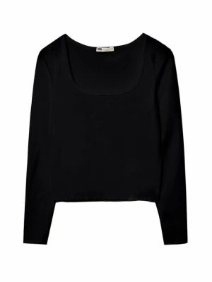 Obrázek produktu Top s dlouhým rukávem Stradivarius černá