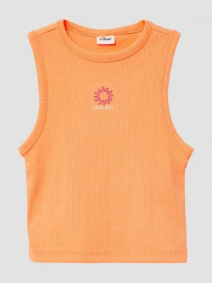 Obrázek produktu Top s přiléhavým střihem Slim Fit, ze žebrového materiálu s výšivkou s.Oliver červená