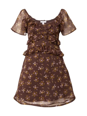 Obrázek produktu TOPSHOP Šaty tmavě hnědá / olivová / orchidej