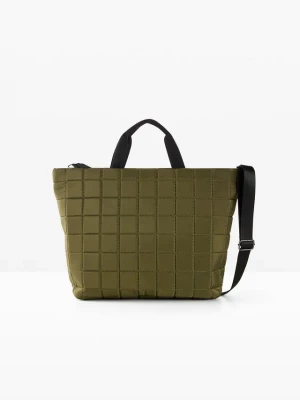 Obrázek produktu Torba typu shopper z pikowanego materiału BonPrix zielony