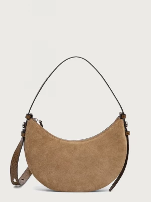 Obrázek produktu Tory Burch crossbody kabelka dámská semišová Romy Half Moon béžová