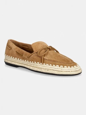 Obrázek produktu Tory Burch espadrily dámské semišové The Raffia Boaty hnědá