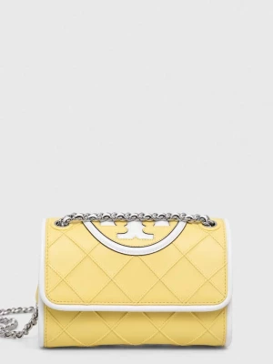 Obrázek produktu Tory Burch Kožená kabelka Tory Burch Fleming žlutá