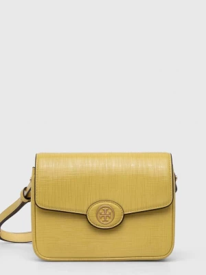 Obrázek produktu Tory Burch Kožená kabelka Tory Burch Robinson Crosshatched žlutá