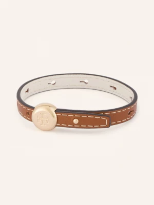 Obrázek produktu Tory Burch Kožený Náramek Icon hnědá / zlatá