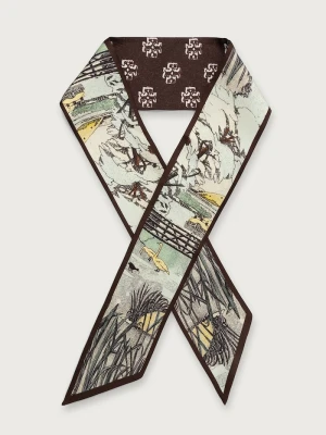 Obrázek produktu Tory Burch malý šátek dámský hedvábný Forest Ribbon