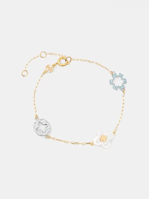 Obrázek produktu Tory Burch náramek dámský pozlacený kov s kryštalem zlatá