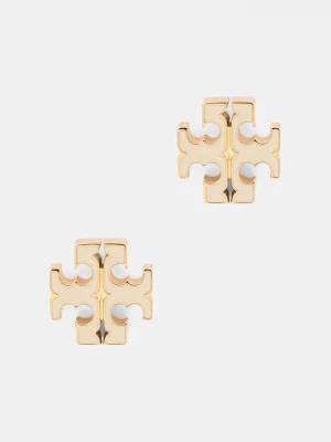 Obrázek produktu Tory Burch náušnice dámské z nerezové oceli s emailovým kamenem Icon béžová