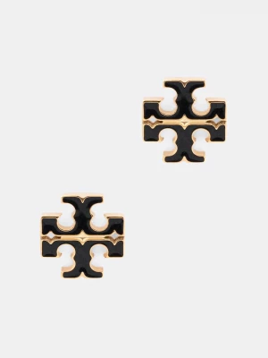 Obrázek produktu Tory Burch náušnice dámské z nerezové oceli s emailovým kamenem Icon černá