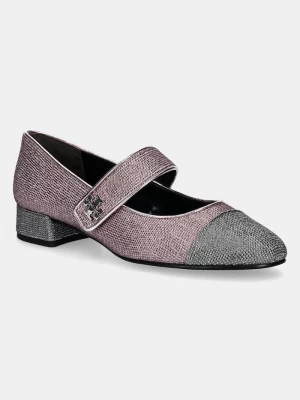 Obrázek produktu Tory Burch Semišové lodičky Tory Burch Cap-Toe Mary Jane Pave Heel Ballet růžová