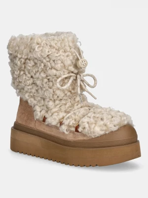 Obrázek produktu Tory Burch Sněhule Tory Burch Mellow Shearling Lace Up Boot béžová