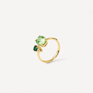 Obrázek produktu Tous - Zlatý Otevřený Prsten S Diamantem, Peridotem A Chromdiopsidem Tous Atelier Velikost