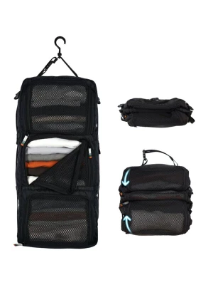Obrázek produktu TRAVEL DUDE Cestovní taška 'Hanging Packing Cube mit Kompression, Hängende Packwürfel für Rucksack und Koffer, Reise Regal in Schwarz' černá
