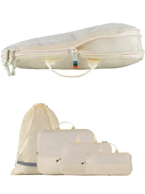 Obrázek produktu TRAVEL DUDE Cestovní taška 'Packing Cubes Set 4 Teilig mit Kompression, Packwürfel, Packtaschen Set für Rucksack & Koffer' světle béžová