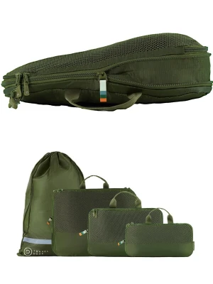 Obrázek produktu TRAVEL DUDE Cestovní taška 'Packing Cubes Set 4 Teilig mit Kompression, Packwürfel, Packtaschen Set für Rucksack & Koffer' tmavě zelená