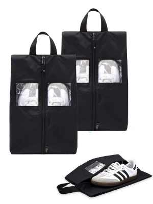 Obrázek produktu TRAVEL DUDE Cestovní taška 'Schuhtaschen Set 2 Teilig aus recycelten Plastikflaschen, Schuhbeutel Organizer' černá