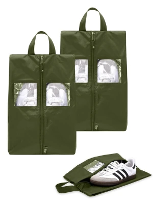 Obrázek produktu TRAVEL DUDE Cestovní taška 'Schuhtaschen Set 2 Teilig aus recycelten Plastikflaschen, Schuhbeutel Organizer' tmavě zelená