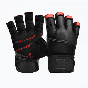 Obrázek produktu Trekingové rukavice RDX L4 Finger Weightlifting Leather red / black