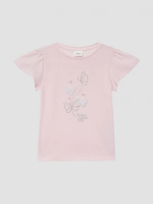 Obrázek produktu Tričko s volánovými rukávy a aplikací s.Oliver růžová