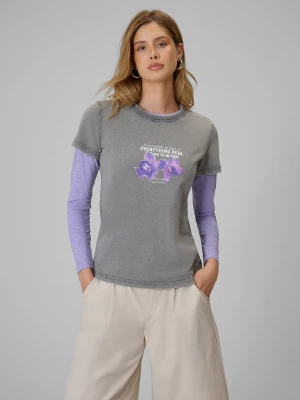 Obrázek produktu 4F T-shirt regular s potiskem dámský - šedý